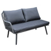8 Seater Black Garden Corner Sofa Set with Rope Effect with Matching Dini FTR211