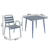 4 Seater Grey Aluminium Table and Chairs Outdoor Garden Dining Set FTR149
