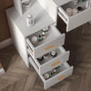 White Dressing Table with LED Lights Mirror Stool Drawers Vanity Makeup Desk Set