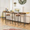 Bar Stools Set of 2 with Footrest, Industrial Breakfast Bar Stools, Rustic Brown