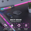 RGB Gaming Desk Ergonomic Workstation with Carbon Fiber Top, Cup Holder & Hook