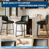 Bar Stools Set of 3/4 PU Leather 24 Inch Height Bar Chairs With Backrest