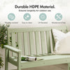 Garden Bench 2 Seater, Sage Green HDPE Outdoor Seating, Vonhaus