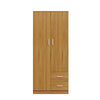 2 Door 2 Drawer Wardrobe with Shelf Hanging Rail Clothes Storage Cupboards Unit