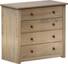 5 Drawer Chest of Drawers Narrow Solid Pine Wood Waxed Storage Bedroom Furniture