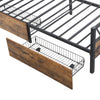 3ft Single Size Metal Bed Frame with Headboard and Footboard/2 Storage Drawers
