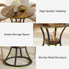 80cm Round Dining Table, Wooden Circle Kitchen Table with Frame for Dining Room