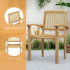 Wooden Dining Chair Outdoor Patio Chair Teak Wood Armchair-Natural