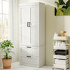 Kitchen Pantry Cupboard,Tall Storage Cabinet with 2 Doors 3 Shelves & 2 Sfakwkgc