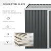 Large 14x8ft Metal Garden Storage Shed Lockable Door Grey Tool Storage Box