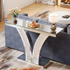 100CM Mirrored Console Table, Modern Sliver Entryway Table with Crystal Frames