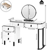 Dressing Table with 5 Drawers Mirror LED Lights Makeup Desk Vanity Table Bedroom