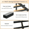 Double Bed Frame Industrial Metal Platform Bed with Headboard and Footboard