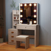 Dressing Table With Drawers LED Mirror Set Makeup Desk Vanity Table Bedroom UK