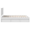 Bed Frame with Headboard White 150 x 200 cm Solid Pine Wood