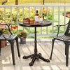 60CM Round Patio Dining Table Cast Aluminum Dining Table-Bronze