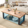 COSTWAY Rustic Coffee Table 120cm Farmhouse Style Accent Table-Oak