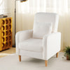 Modern Upholstered Sofa chair with Teddy Fleece Cover-White