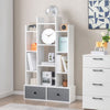 12 Tier Bookshelf Open Storage Wood Bookcase Organizer Display Shelf