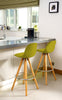 Bar Stools Kitchen Breakfast Chairs Dining Modern Wooden Velvet | Set of 2