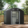 Outdoor GalvanisedSteel Garden Storage Shed for Bike Tool, Sliding Door,FreeBase