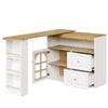 Sideboard Bar Table with Storage Cabinet, Drawer, Spice Rack, Adjustable Shelves