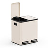 Cream Recycling Kitchen Bin, 30L with Double Compartments 2 x 15L, VonHaus