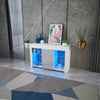 Modern White Sideboard Cabinet High Gloss Wooden Cupboard LED Glass Shelves