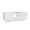 LED Coffee Table With Storage 2 Drawers Living Room Furniture High Gloss White
