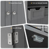Bathroom Floor Cabinet Wooden Storage Cupboard with Adjustable Shelf & Doors