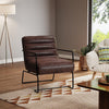 Brown Leather Armchair Lounge Chair Vintage Tan Leather Single Sofa Accent Chair