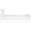 4ft6 Wooden Double Bed Frame Pine Wood W/ Storage Drawers Bed Furniture White