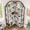 Arched Bookshelf Corner Bookcase L Shaped Bookshelf Metal Frame Display Rack