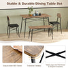 4 Pcs Rectangular Kitchen Table Dining Table Set w/ Bench & Upholstered Chairs