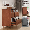 6-Drawer Large Storage Vinyl Record Player Stand Media Console Table Cabinet UK