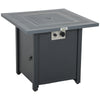 Square Propane Fire Pit Table 40000 BTU Gas Firepit w/ Lava Rocks and Lid