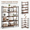 5 Tier Expandable Corner Bookshelf Wooden Storage Rack Display Shelf Bookcase