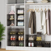 6PCS Stackable Foldable Boxes Trainers Organiser Clear Plastic Shoe Storage Box