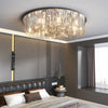 Round Crystal Chandelier Flush Mount LED Ceiling Light Fixture Lamp Color Adjust
