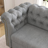 Large 2 seater Chesterfield Style Button Sofa Couch Linen Fabric Settee Victoria