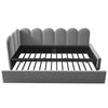 3FT SINGLE DAYBED PANEL PLUSH VELVET UPHOLSTERED SOFA BED WITH TRUNDLE GUEST BED