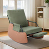 Upholstered Plush Rocking Recliner Accent Reading Chair w/ Footrest Side Pocket