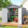 8 x 6ft Garden Shed Storage w/ Foundation Kit, Vents, Grey