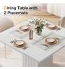 90CM Square Dining Table with 2 Placemats, Small Dinner Kitchen Table with Base