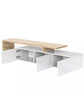TV Unit Cabinet Stand High-gloss Sideboard with LED Lights Glass Shelves White