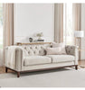 Dusk Chesterfield Stone Matte Velvet & Ash Wood Quilted 3 Seater Sofa RRP £899