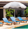 180 cm Portable Sunshade Umbrella Outdoor Fringe Patio Umbrella w/ Bag White