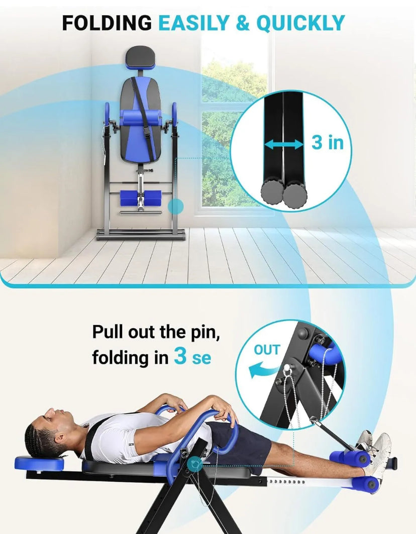 NEW Adjustable Gravity Inversion Table Back Neck Pain Exercise Therapy ...