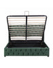 Merax Upholstered Bed Functional Bed from Storage Double Size Green Velvet