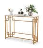 Modern Console Table Faux Marble Narrow Entryway Hallway Table Accent Desk 110cm